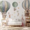 Colorful Hot Air Balloon Wall Sticker for Playful Kids' Rooms