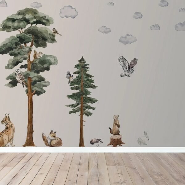 Backwoods Trees and Animals Wall Decal 1