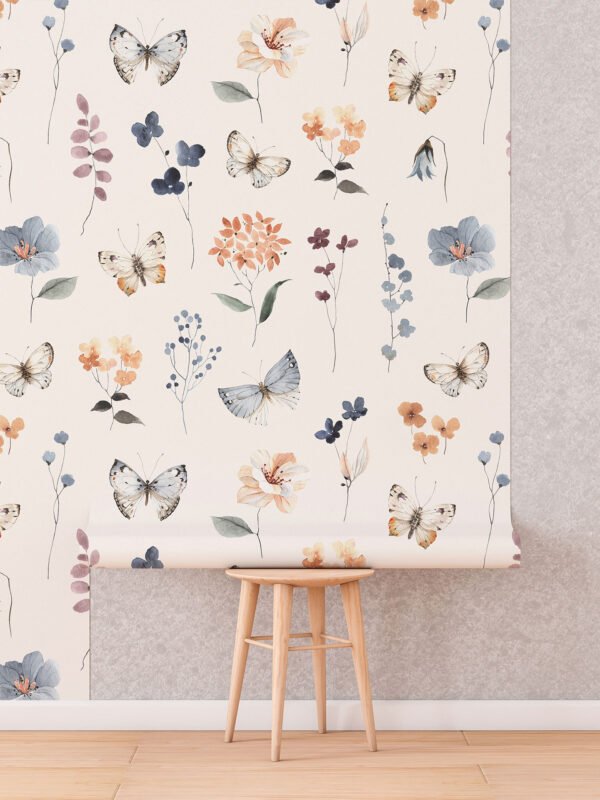 botanical wallpaper butterfly pattern 8