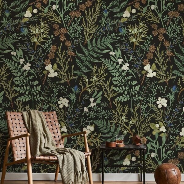 Vintage Fern Botanical Wallpaper 1