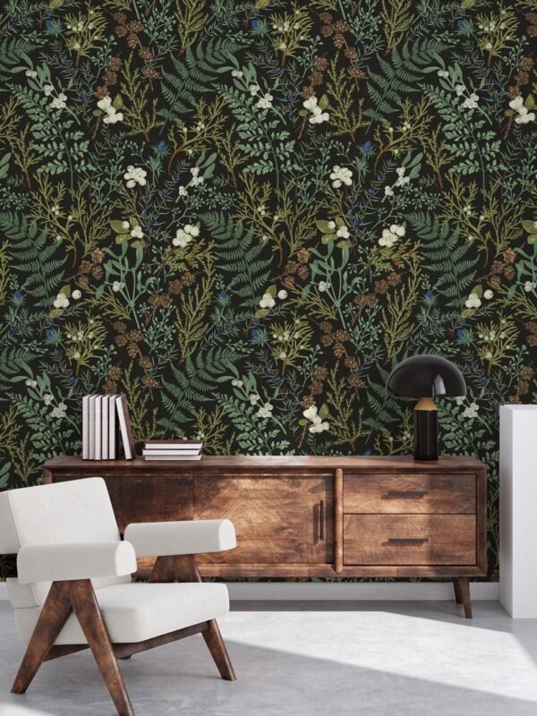 Vintage Fern Botanical Wallpaper 4