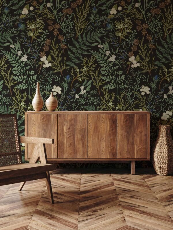 Vintage Fern Botanical Wallpaper 5